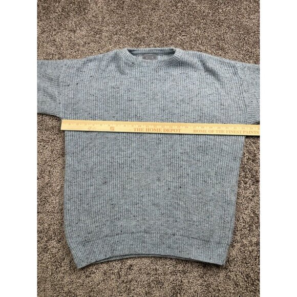 Vintage Le Tigre Sweater Blue Speckled Knit Men’s L USA Made‎ Crew Neck Pullover - Picture 4 of 6